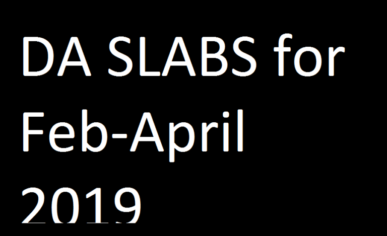 DA for Bank Employees from February to April 2019