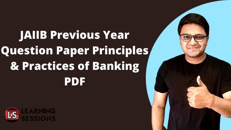 JAIIB Previous Year Question Paper Principles & Practices of Banking PDF