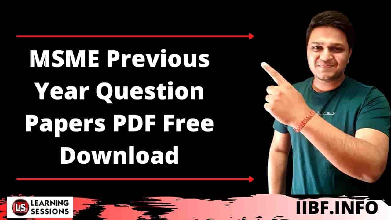 MSME Previous Year Question Papers PDF Free Download