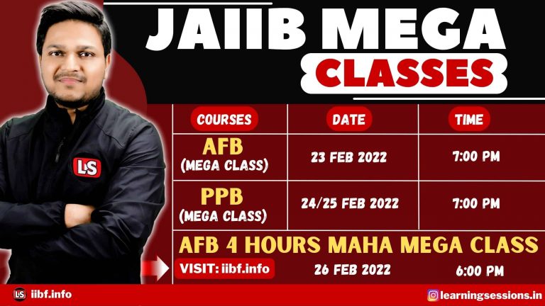 JAIIB 2022 MAHA MEGA CLASSES | REVISION CLASSES | REVISE JAIIB SYLLABUS 