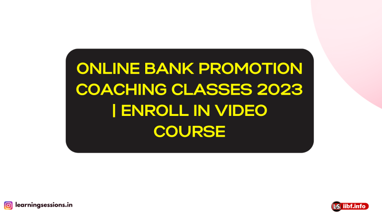 ONLINE BANK PROMOTION COACHING CLASSES 2023 | ENROLL IN VIDEO COURSE