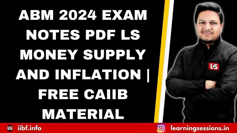 CAIIB ABM 2024 EXAM NOTES PDF | MONEY SUPPLY AND INFLATION