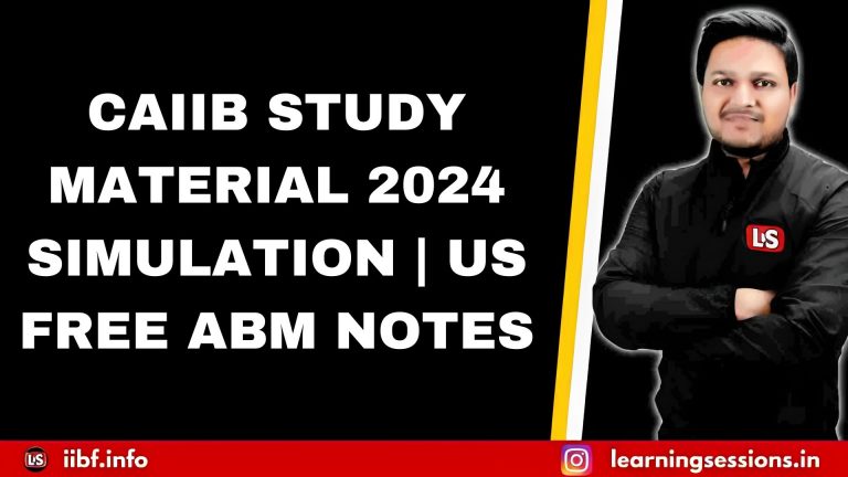 SIMULATION | FREE ABM NOTES | CAIIB STUDY MATERIAL 2024