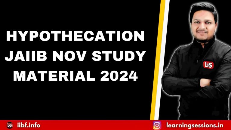 HYPOTHECATION IMPORTANT TOPIC IN JAIIB