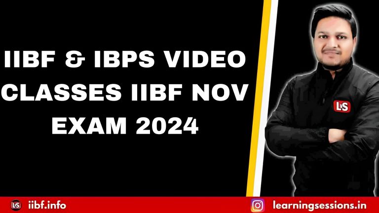 IIBF & IBPS VIDEO CLASSES | IIBF NOV EXAM 2024
