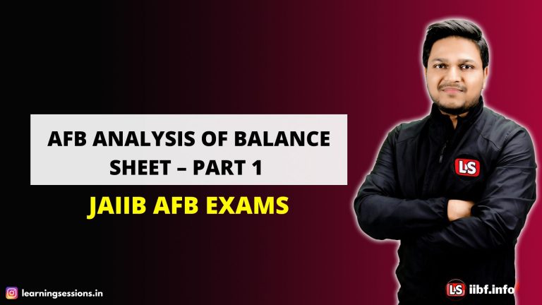 JAIIB NOV 2022 | AFB | ANALYSIS OF BALANCE SHEET – PART 1 | JAIIB PAPER 2 LATEST SYLLABUS