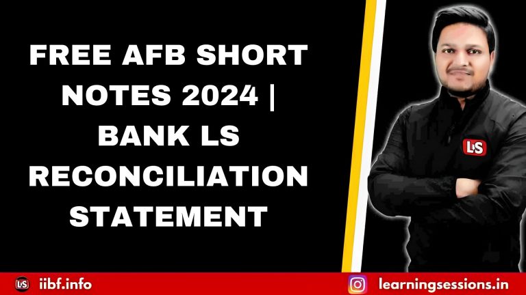 FREE AFM SHORT NOTES 2024 | BANK RECONCILIATION STATEMENT | JAIIB