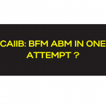 CAIIB: BFM ABM IN ONE ATTEMPT ?