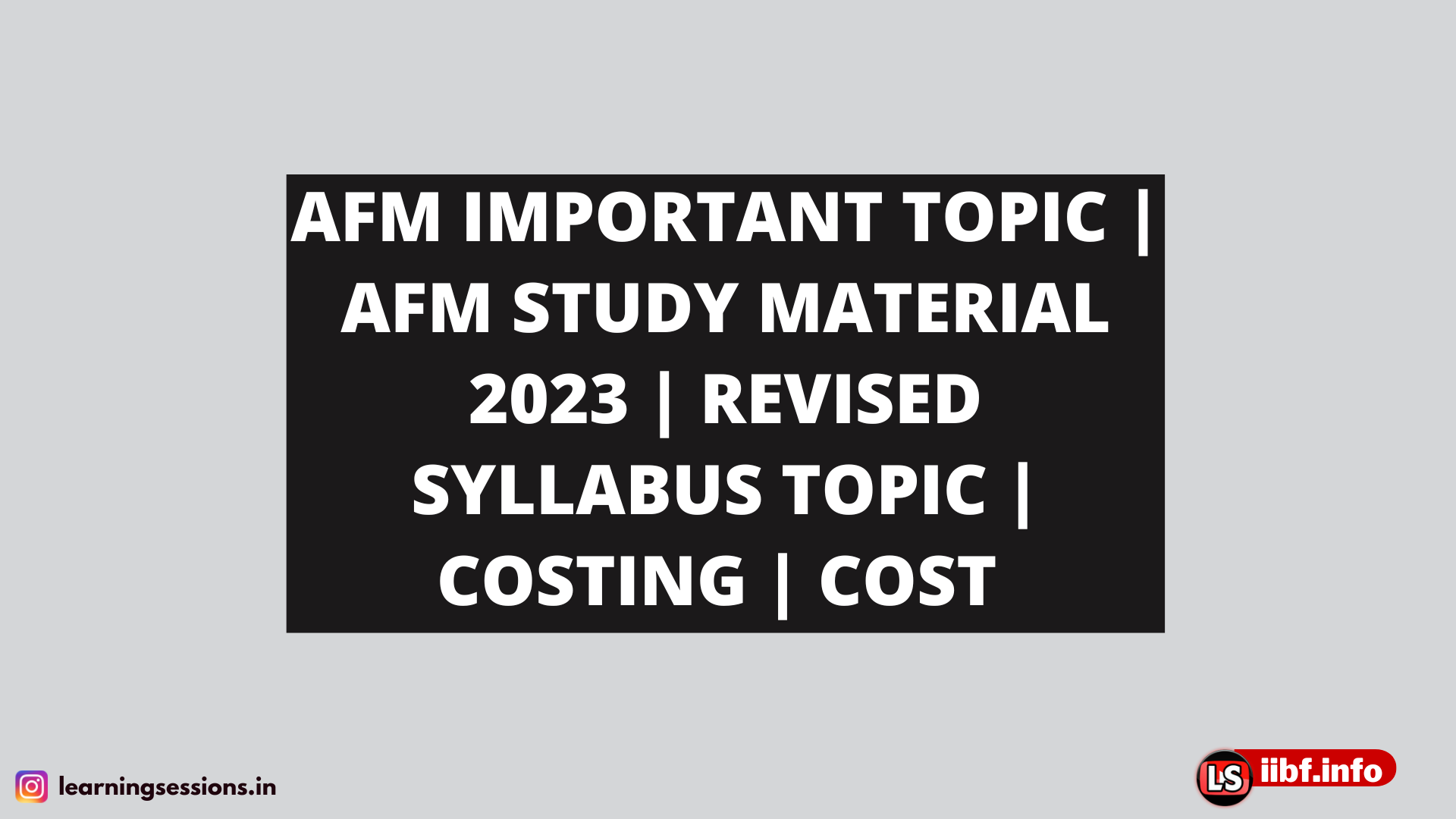 AFM IMPORTANT TOPIC | AFM STUDY MATERIAL 2023 | REVISED SYLLABUS TOPIC | COSTING | COST 