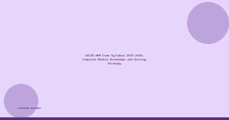 CAIIB ABM Exam Syllabus 2025-2026: Complete Module Breakdown and Scoring Strategy