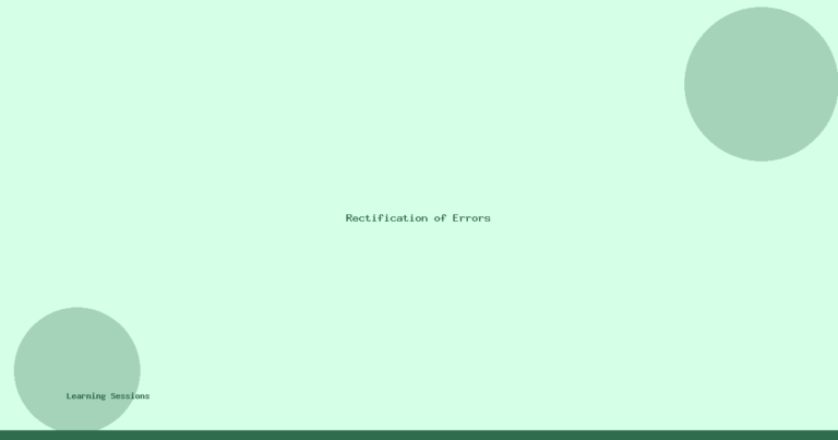 Rectification of Errors