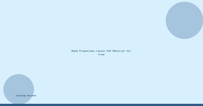 Bank Promotions Latest Pdf Material for Free — featured image Bank Promotions Latest Pdf Material for Free